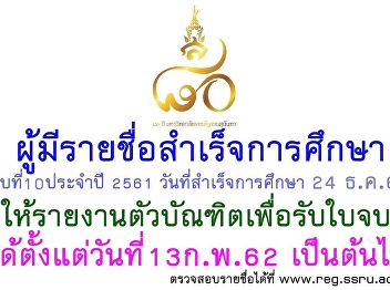 Announcement of graduates in the round
10 academic year 2561.