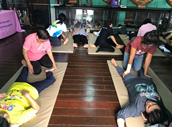 โครงการหลักสูตรนวดไทยเพื่อสุขภาพ 150
ชั่วโมงรุ่นที่ 2 บรรยายวันที่ 8
“การนวดไทยแก้ไขอาการตะคริว (ทฤษฎี
และฝึกปฏิบัติ),การนวดไทยแก้ไขอาการนิ้วไกปืน
(ทฤษฎี และฝึกปฏิบัติ)”