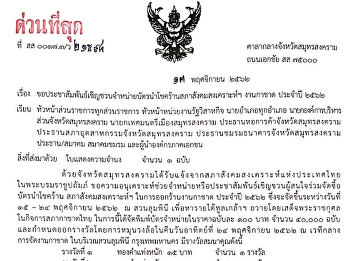 เชิญชวนจำหน่ายบัตรนำโชคร้านสภาสังคมสงเคราะห์ฯ
งานกาชาด ประจำปี ๒๕๖๒