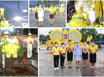 Ceremony to Pay Homage and Light Candles
to Give Blessings to His Majesty the
King on the Occasion of the King's
Birthday on July 28th, 2020, at the
Chaloem Phra Kiat Stadium in Front of
the Samut Songkhram City Hall
