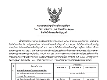 ปฏิทินวิชาการ ประจำปีการศึกษา 2563