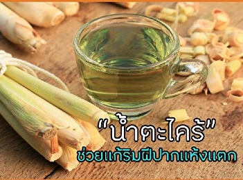 “น้ำตะไคร้” ช่วยแก้ริมฝีปากแห้งแตก