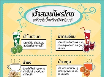 น้ำสมุนไพรไทย
เครื่องดื่มรสอร่อยได้ประโยชน์