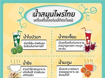 น้ำสมุนไพรไทย
เครื่องดื่มรสอร่อยได้ประโยชน์