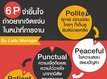 6 P จำขึ้นใจ
ถ้าอยากเจิดแจ่มในหน้าที่การงาน
{Infographic}