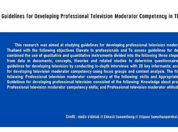 Guidelines for Developing Professional
Television Moderator Competency in
Thailand