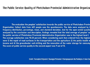 The Public Service Quality of Phetchabun
Provincial Administrative Organization