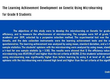 The Learning Achievement Development on
Genetic Using Microlearning for Grade 9
Students