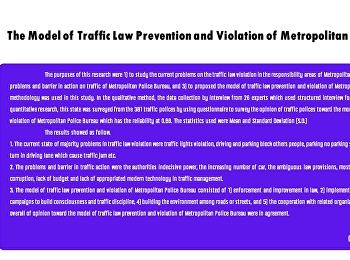 The Model of Traffic Law Prevention and
Violation of Metropolitan Police Bureau