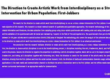 The Direction to Create Artistic Work
from Interdisciplinary as a
Stress-Release Intervention for Urban
Population: First-Jobbers
