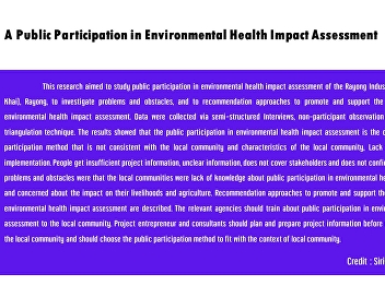 A Public Participation in Environmental
Health Impact Assessment