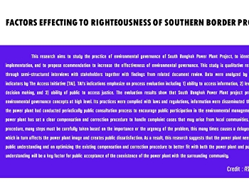 FACTORS EFFECTING TO RIGHTEOUSNESS OF
SOUTHERN BORDER PROVINCES