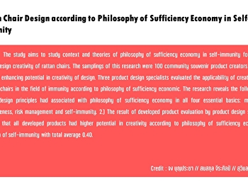 Rattan Chair Design according to
Philosophy of Sufficiency Economy in
Self-immunity