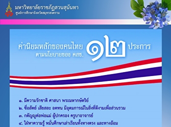 12 core values ​​of Thais according to
the NCPO policy