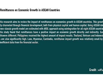 Impact of Remittances on Economic Growth
in ASEAN Countries