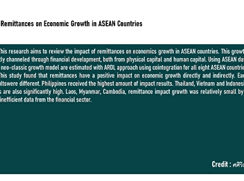 Impact of Remittances on Economic Growth
in ASEAN Countries
