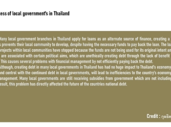 Indebtedness of local government’s in
Thailand