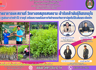Building and Place Department Samut
Songkhram Campus Received tree saplings
at the Thongurai tree nursery in
Ratchaburi, preparing for organizing
volunteer tree planting activities in
honor of His Majesty the King