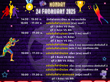 Competition schedule program Explosive
fun #Sports build relationships
#SKMSOPRTDAY2025  On Monday, February
24, 2025