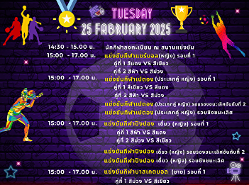 Competition schedule program Explosive
fun #Sports build relationships
#SKMSOPRTDAY2025 On Tuesday, February
25, 2025