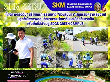 “Mangroves Embracing the Soil”: Creating
a natural shield. Suan Sunandha Rajabhat
University, Samut Songkhram Campus,
takes action! Mangroves are being
planted around the campus to conserve
the soil, protect the coastline, and
expand green spaces in suppo