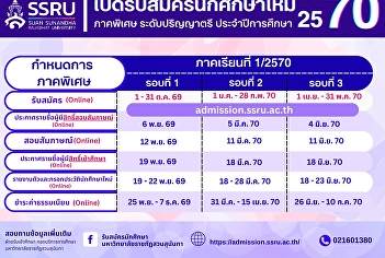 Application schedule for new
undergraduate students (Special Program)
for the 2027 academic year: Applications
open from October 1 to October 31, 2026
(Round 1).
